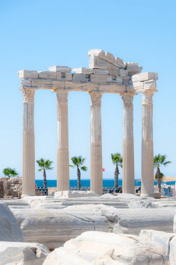 The ancient Roman ruins of the temple of Apollo in Side, Turkey.