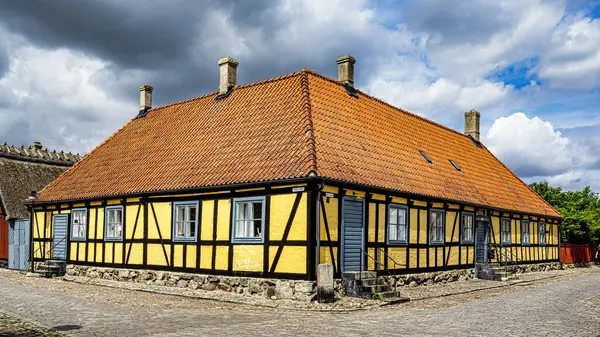 Ahus 스웨덴 2023년 21일 스웨덴 지역의 서해안 마을의 타운하우스 로열티 프리 스톡 사진