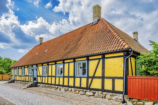 Ahus Schweden Juli 2023 Stadthaus Aus Der Westküstenstadt Süden Schwedens lizenzfreie Stockbilder
