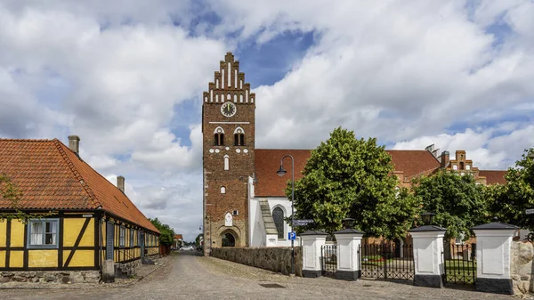 Ahus Sweden July 2023 Saint Mary Church West Coast Town Stock Image