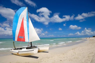 Varadero Küba 'da egzotik bir tekne.