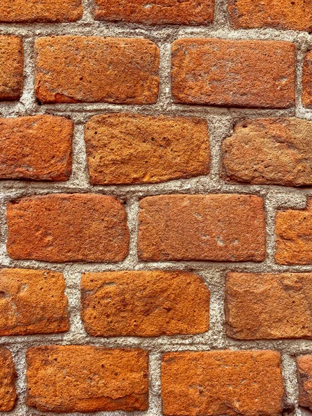 Construction Background Close Wall Made Red Bricks — стоковое фото