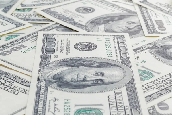 Mucchio Banconote Cento Dollari Degli Stati Uniti America — Foto Stock