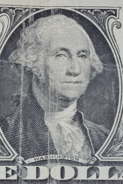 Washington Eski Püskü Bir Banknottaki Portresini Kapat — Stok fotoğraf