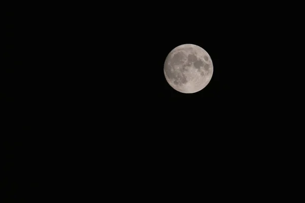 Gros Plan Pleine Lune Dans Ciel Nocturne — Photo