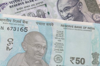 150 'ye yakın Hint banknotları.