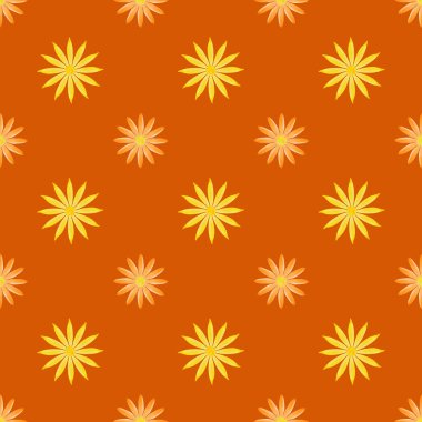 Soyut, pürüzsüz desen: coşku üzerine turuncu ve sarı çiçekler