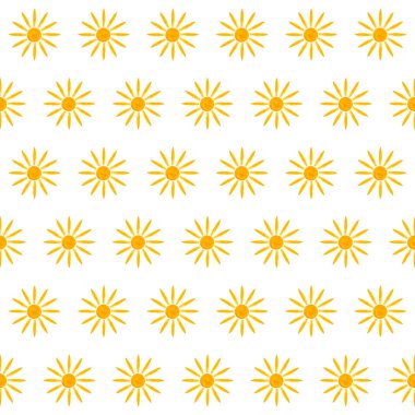 Soyut, pürüzsüz desen: turuncu güneşler beyaz arka plana karşı