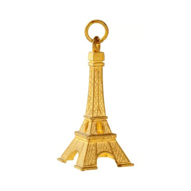 Beyaz arka planda izole edilmiş Eyfel kulesi hatırası