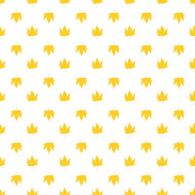 soyut dikişsiz sonbahar deseni: beyaz arkaplan üzerinde sarı yapraklar
