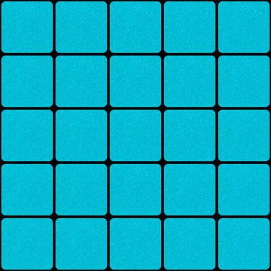 soyut dikişsiz desen: turkuaz rengi siyah arkaplanda parlak yuvarlak kare karolar