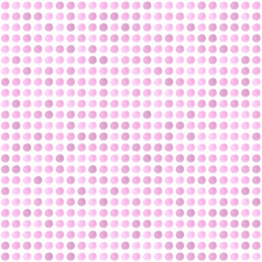 Soyut hediye paketlemesi kusursuz desen: beyaz arka planda pembe suluboya daireler