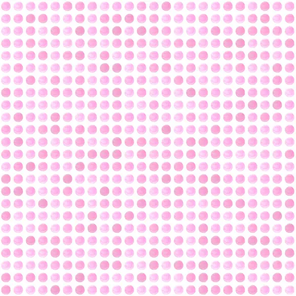 Soyut hediye paketlemesi kusursuz desen: beyaz arka planda pembe suluboya daireler