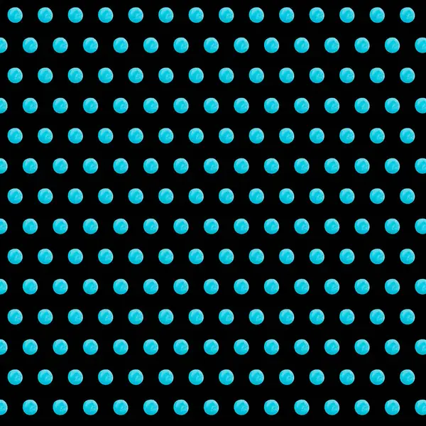 soyut kumaş dikişsiz desen: küçük turkuaz renk daireleri siyah arkaplana karşı