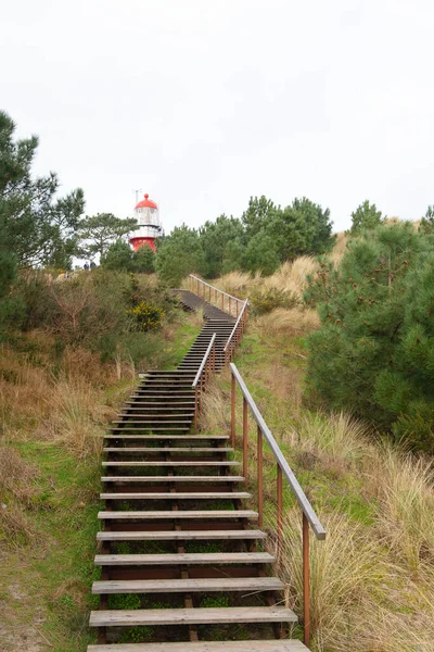 Red Lighthouse Dutch Wadden Island Vlieland —  Fotos de Stock