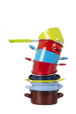 Kitchen utensil with pots and pans for cooking dinner