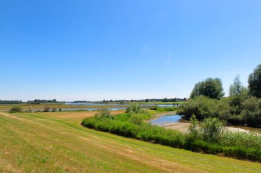 Tipik Hollanda Peyzaj Nehri Hollanda 'da IJssel