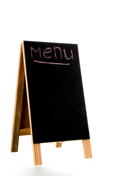 双黑板代表在白色背景上隔离的菜单 图库图片