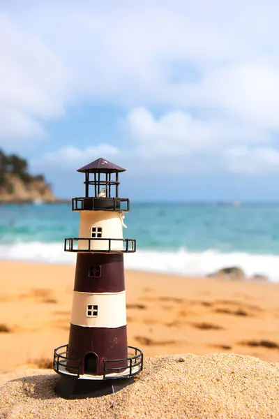 Miniaturowa Latarnia Plaży Obraz Stockowy