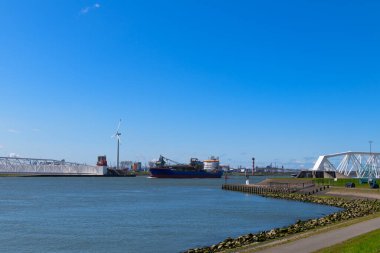 storm surge barrier in Dutch river clipart