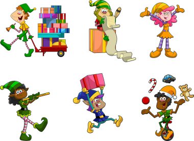 Noel Baba 'nın Küçük Elf Yardımcı Karakterleri.