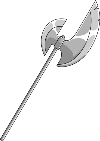 白と黒のアート白に隔離された斧の漫画のイラスト — ストックベクタ