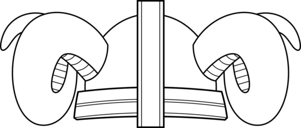 Ilustración Vectorial Casco Vikingo Con Cuernos — Vector de stock