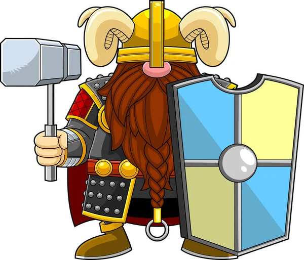 Eski Savaşçı Skandinav Viking Karakteri — Stok Vektör