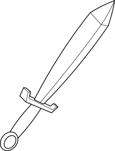 Ilustración Dibujos Animados Espada Guerrera Escandinava — Vector de stock
