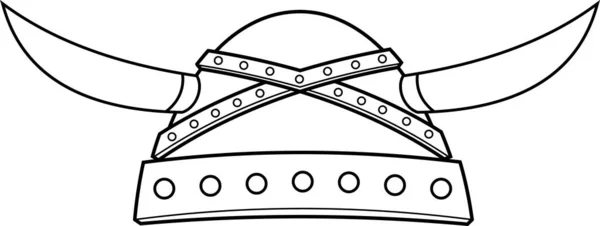 Векторная Иллюстрация Шлем Викинга Рогами — стоковый вектор