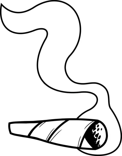 Ledcigarett Med Rök Illustration Isolerad Vit — Stock vektor