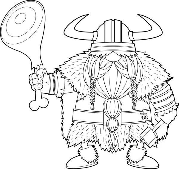 Ancient Warrior Scandinavian Viking Character Meat — Stock Vector