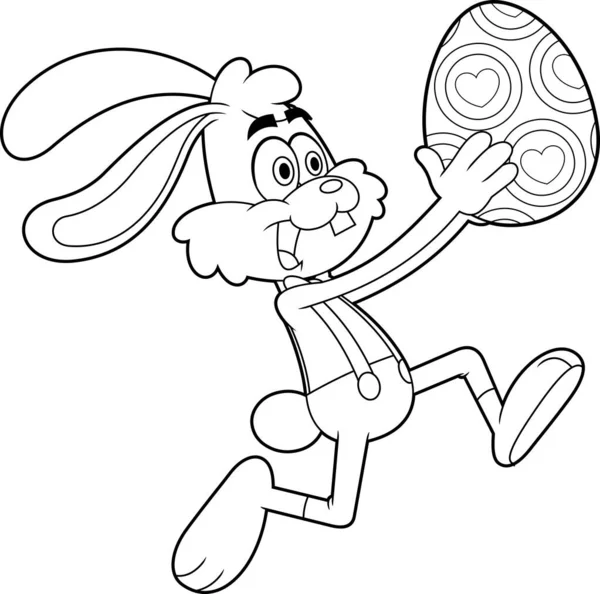 Happy Running Easter Bunny Egg Egg Hunt Concept — Stock Vector