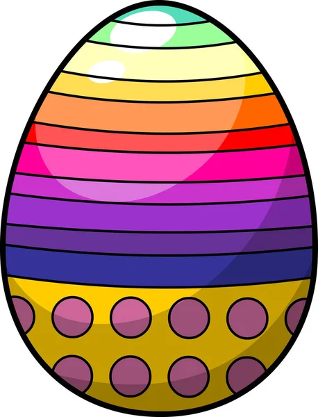 Huevo Pascua Colorido Brillante Aislado Blanco — Vector de stock