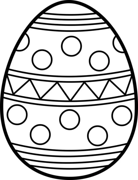 Black White Easter Egg Isolated White — Stock Vector