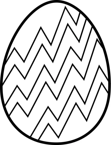 Paskalya Yumurtası Beyaz Siyah Beyaz — Stok Vektör