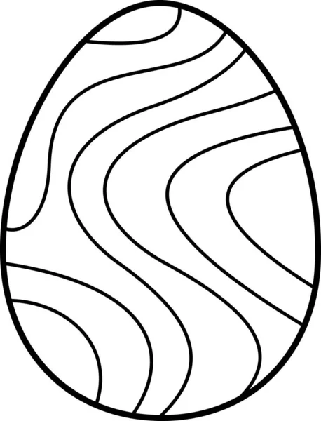 Чорно Біле Пасхальне Яйце Ізольоване Білому — стоковий вектор