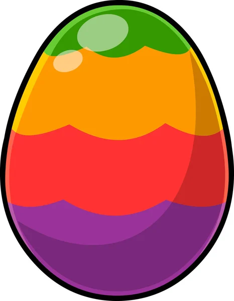 Huevo Pascua Colorido Brillante Aislado Blanco — Vector de stock