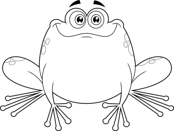 Vector Illustration Cute Cartoon Frog — Stock Vector