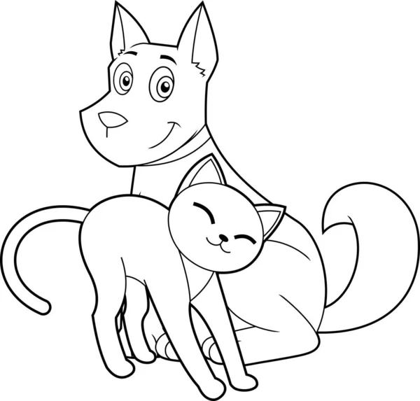 Gato Perro Caracteres Vector Ilustración — Vector de stock