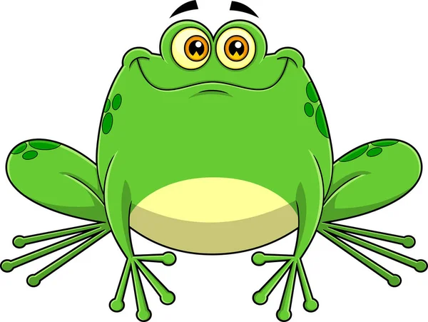 Vektorové Ilustrace Roztomilé Kreslené Žába — Stockový vektor