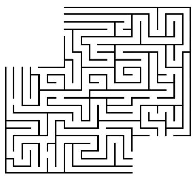 labirent biçimlendirilmiş çizgi film simgesi, vektör illüstrasyonu