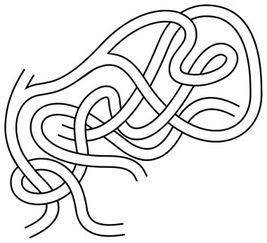 labirent biçimlendirilmiş çizgi film simgesi, vektör illüstrasyonu