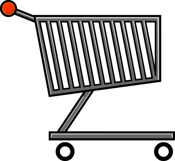 Shopping Cart Stylized Cartoon Icon Vector Illustration — Stock Vector