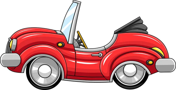 Dachloses Auto Stilisiertes Cartoon Banner Vektorillustration — Stockvektor
