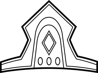 kral taç biçimlendirilmiş simge, vektör illüstrasyonu