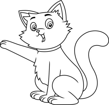 Şirin kedi şekillendirilmiş çizgi film karakteri, vektör illüstrasyonu