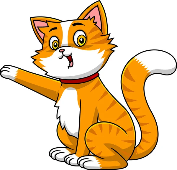 Carino Gatto Stilizzato Personaggio Dei Cartoni Animati Illustrazione Vettoriale — Vettoriale Stock