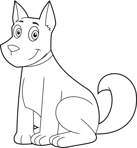Lindo Perro Estilizado Personaje Dibujos Animados Vector Ilustración — Vector de stock
