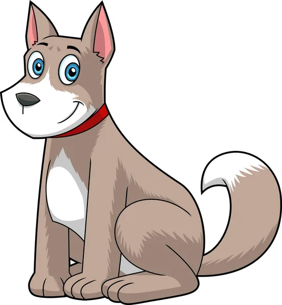 かわいい犬型の漫画のキャラクターベクトルイラスト — ストックベクタ